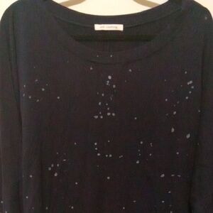 Navy Blue Splatter Long Sleeve Top